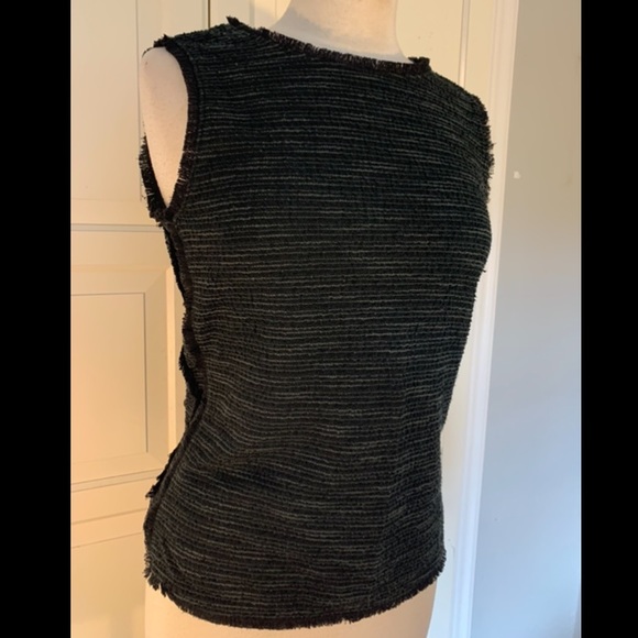 Banana Republic Charcoal and Black Fringe Top - Picture 3 of 6